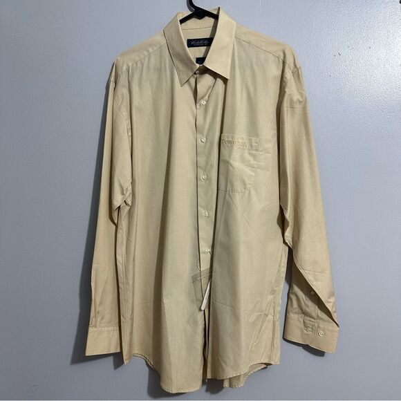 Brooks Brothers Dewars 12 Scotch Shirt Yellow Long Sleeve size L never worn - Picture 4 of 6